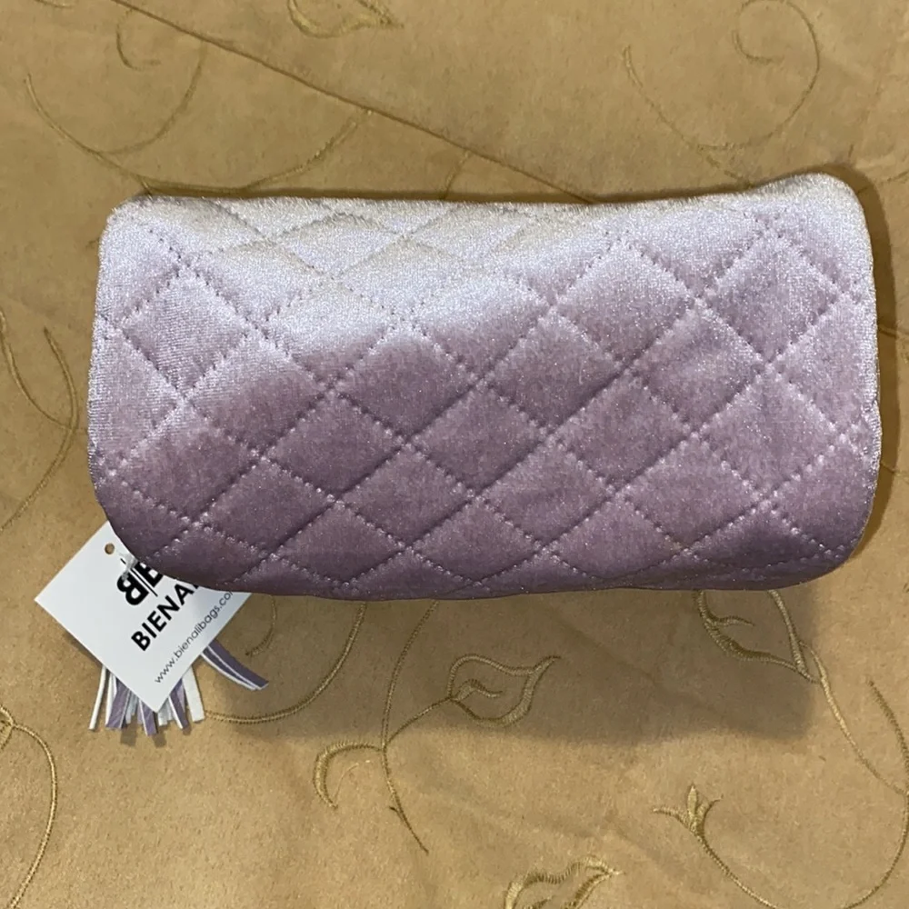 💜NWT Bienali Purple Velvet Bag